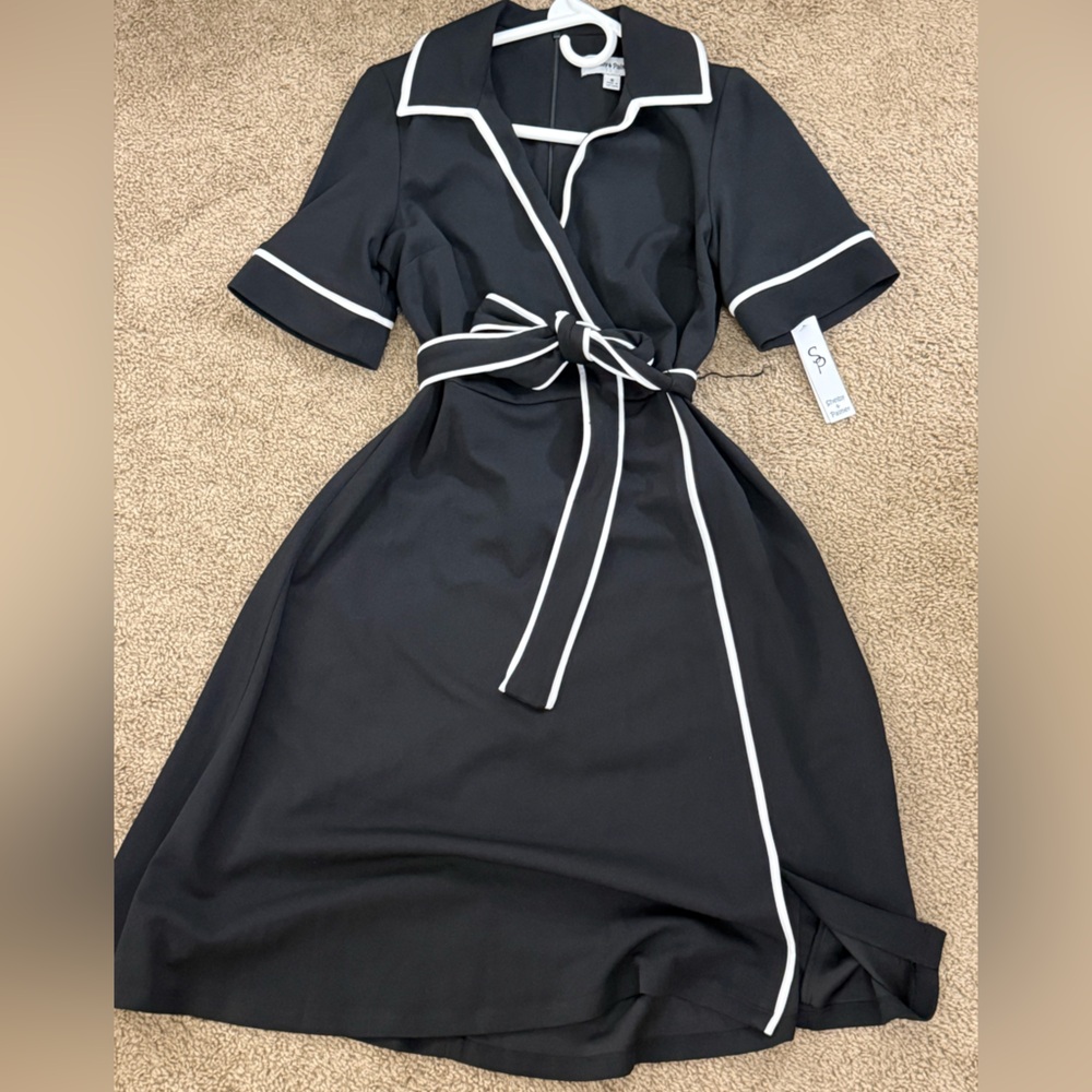 Black Dress with White Trim